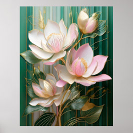 Blooming Wallpaper Japanisch Magnolia Art Poster