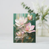 Blooming Wallpaper Japanisch Magnolia Art Postkarte (Stehend Vorderseite)