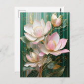 Blooming Wallpaper Japanisch Magnolia Art Postkarte (Vorne/Hinten)