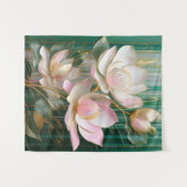 Blooming Wallpaper Japanisch Magnolia Art Wandteppich (Vorderseite (Horizontal))