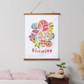 Blooming Wandteppich Mit Holzrahmen (Schlafzimmer)