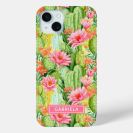 Blooming Watercolor Cacti Personalized Case-Mate iPhone Hülle