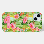 Blooming Watercolor Cacti Personalized Case-Mate iPhone Hülle (Rückseite (Horizontal))