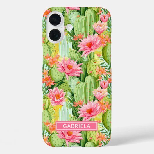 Blooming Watercolor Cacti Personalized Case-Mate iPhone Hülle (Rückseite)