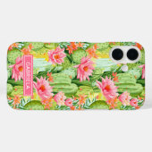 Blooming Watercolor Cacti Personalized Case-Mate iPhone Hülle (Rückseite (Horizontal))