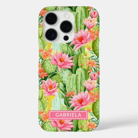 Blooming Watercolor Cacti Personalized Case-Mate iPhone Hülle (Rückseite)