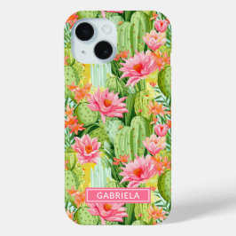 Blooming Watercolor Cacti Personalized Case-Mate iPhone Hülle