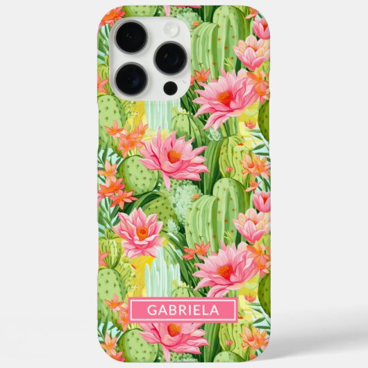 Blooming Watercolor Cacti Personalized Case-Mate iPhone Hülle (Rückseite)