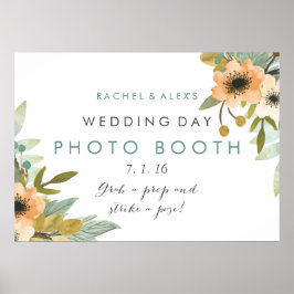 Blooming Watercolor Foto Booth Poster
