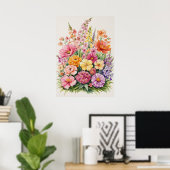 Blooming Wildblume Bouquet Poster (Heimbüro)