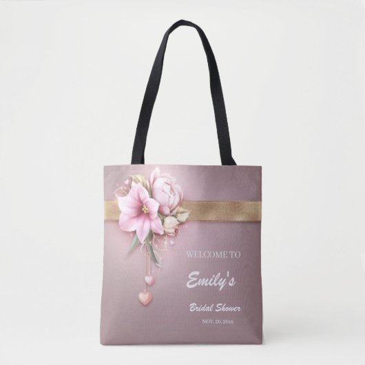 Blooming with Joy: Personalisierte Blumenbridal-Sh Tasche (Vorderseite)