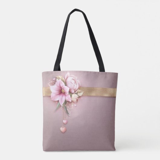 Blooming with Joy: Personalisierte Blumenbridal-Sh Tasche (Rückseite)