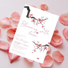 Blooming With Love Pink Cherry Blossom Baby Shower Einladung