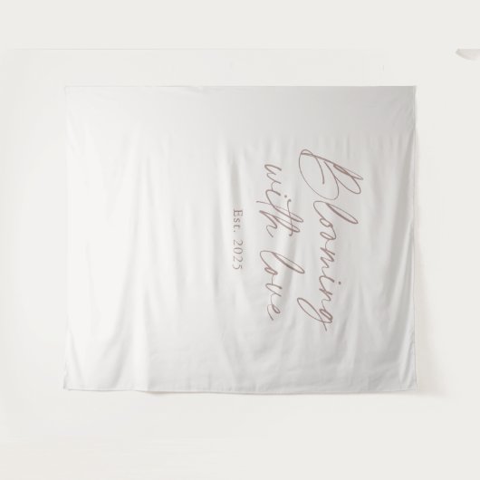 Blooming With Love Wedding Photo Backdrop Wandteppich (Vorderseite (Horizontal))