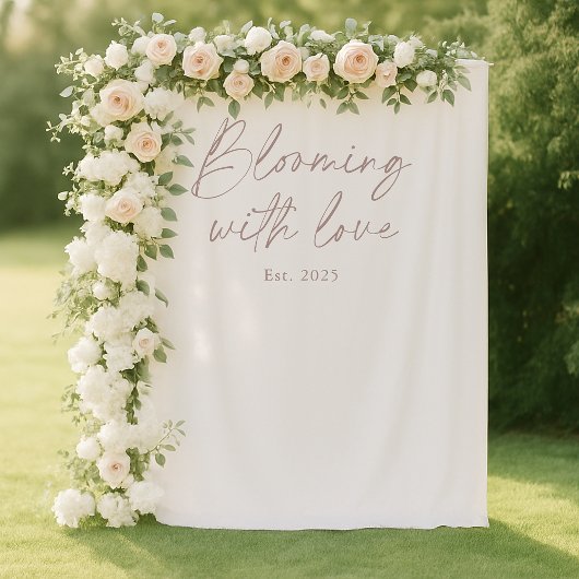 Blooming With Love Wedding Photo Backdrop Wandteppich