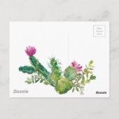 Blooming Wüstenkaktus Wedding Einladende Postkarte (Rückseite)