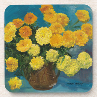 Blooming Yellow Marigolds Getränkeuntersetzer