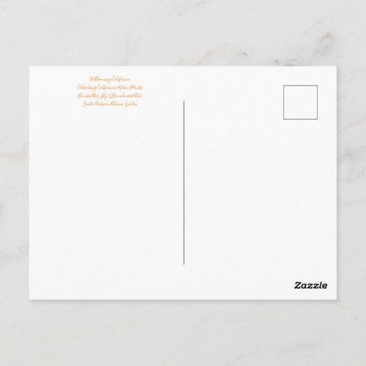 Bloomings aus Kalifornien: Humboldts Lily Postcar Postkarte (Rückseite)