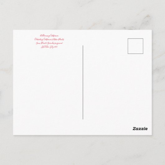 Bloomings aus Kalifornien: Schneesicherheit Pflanz Postkarte (Rückseite)