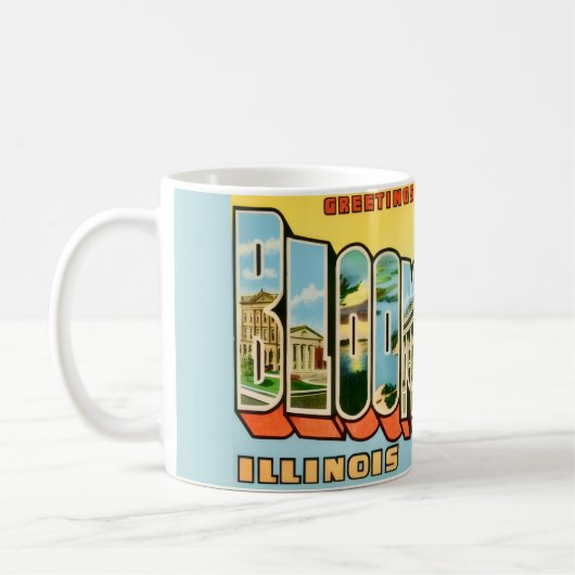 Bloomington IL Gruß-Tasse Kaffeetasse (Links)