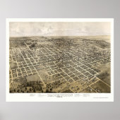 Bloomington, IL Panoramic Karte - 1867 Poster (Vorne)