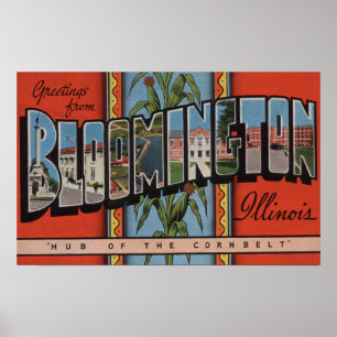 Bloomington, Illinois - große Buchstabe-Szenen Poster