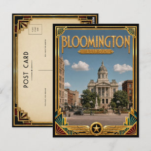 Bloomington Illinois Vintage Art Deco Golden Age Postkarte