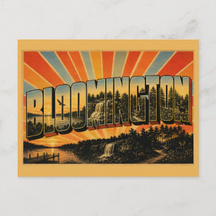 Bloomington Indiana See Wasserfall Wald Kunst Postkarte