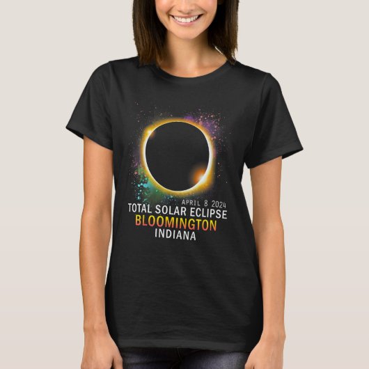 Bloomington Indiana Total Solar Eclipse 8. April 2 T-Shirt (Vorderseite)