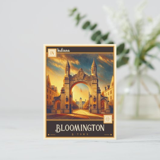 Bloomington, Indiana | VINTAG Postkarte (Stehend Vorderseite)