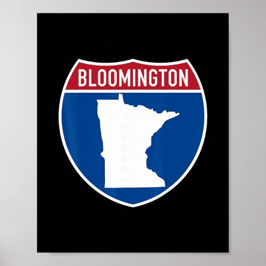 Bloomington Minnesota Karte Highway Interstate Sch Poster (Vorne)
