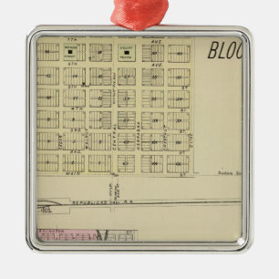 Bloomington und Riverton, Nebraska Silbernes Ornament
