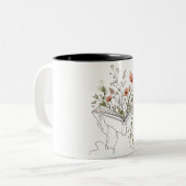 Blooms Book Botanische Linienkunst Kaffeetasse (Vorderseite Links)