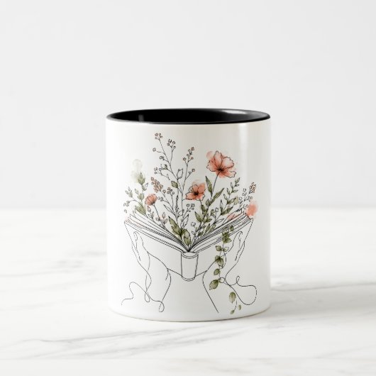 Blooms Book Botanische Linienkunst Kaffeetasse (Mittel)