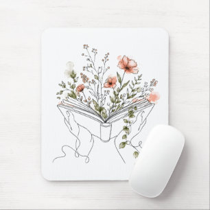 Blooms Book Botanische Linienkunst-Mauspad Mousepad