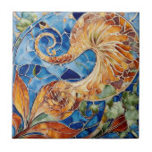 "Blooms in Bloom: Blumengestein Tile Fliese (Vorderseite)