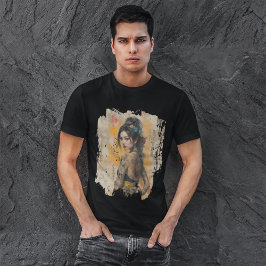 Blooms of Strength: Ein Vintages Street Art Elegan T-Shirt