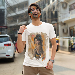 Blooms of Strength: Ein Vintages Street Art Elegan T-Shirt