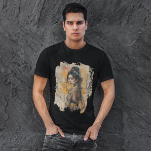 Blooms of Strength: Ein Vintages Street Art Elegan T-Shirt