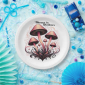 Blooms Shadows - Whimsigoth Mushroom Art Pasta mac Pappteller (Party)