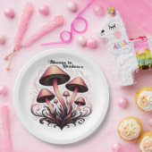 Blooms Shadows - Whimsigoth Mushroom Art Pasta mac Pappteller (Party)