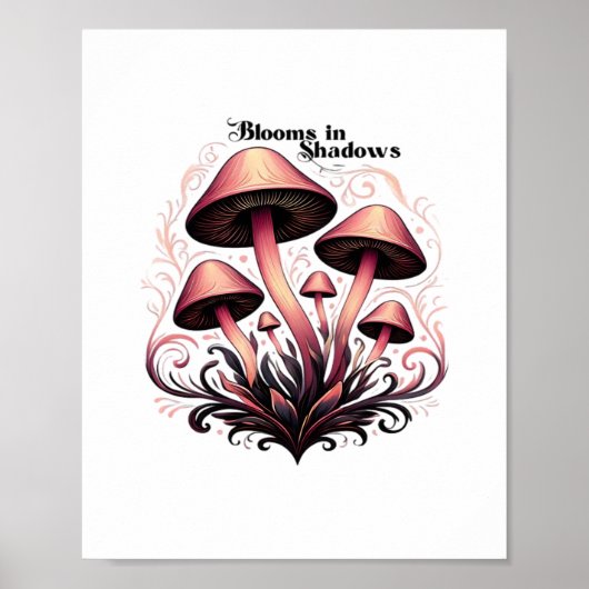 Blooms Shadows - Whimsigoth Mushroom Art Pasta mac Poster (Vorne)