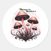 Blooms Shadows - Whimsigoth Mushroom Art Pasta mac Runder Aufkleber (Vorderseite)