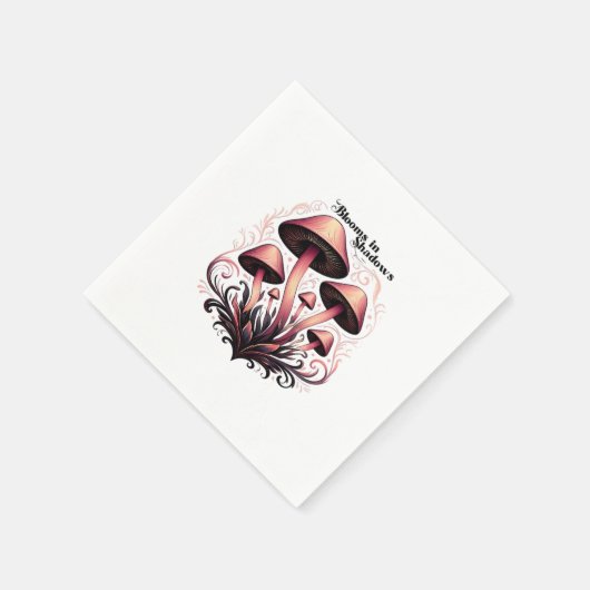 Blooms Shadows - Whimsigoth Mushroom Art Pasta mac Serviette (Ecke)