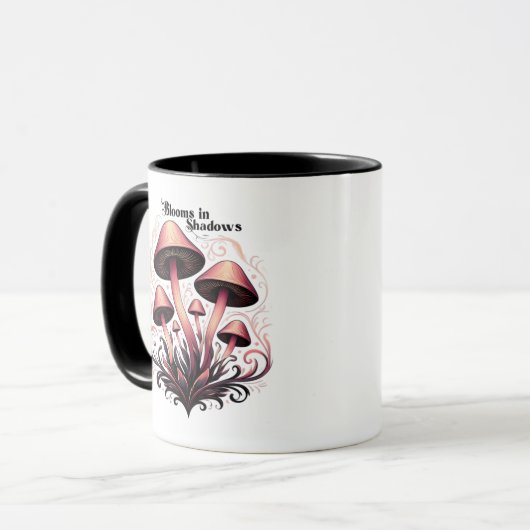 Blooms Shadows - Whimsigoth Mushroom Art Pasta mac Tasse (Vorderseite Links)