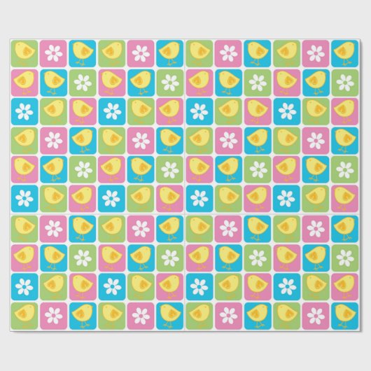 Blooms und Baby Chicks Geschenkpapier (Flach)