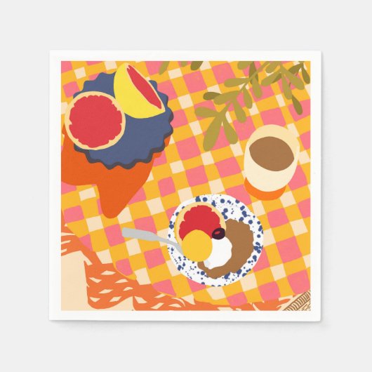 Blooms und Brunch Serviette (Vorderseite)