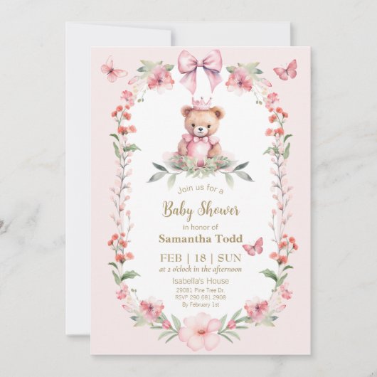 Blooms und Schmetterlinge: Einladung von Kindern b (Vorderseite)