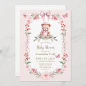 Blooms und Schmetterlinge: Einladung von Kindern b (Vorne/Hinten)