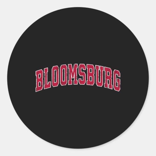 Bloomsburg Pennsylvania Pa Sports Red Runder Aufkleber (Vorderseite)